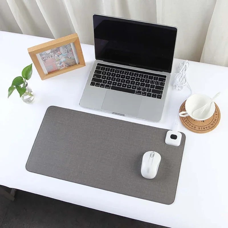 Heated Desk Pad with Leather Surface Temperature Control and Reinforced Edges Felt - Image 1