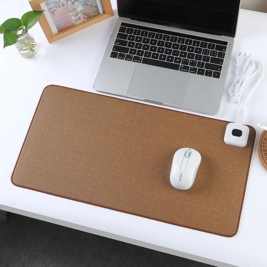 Heated Desk Pad with Leather Surface Temperature Control and Reinforced Edges Felt - Image 2