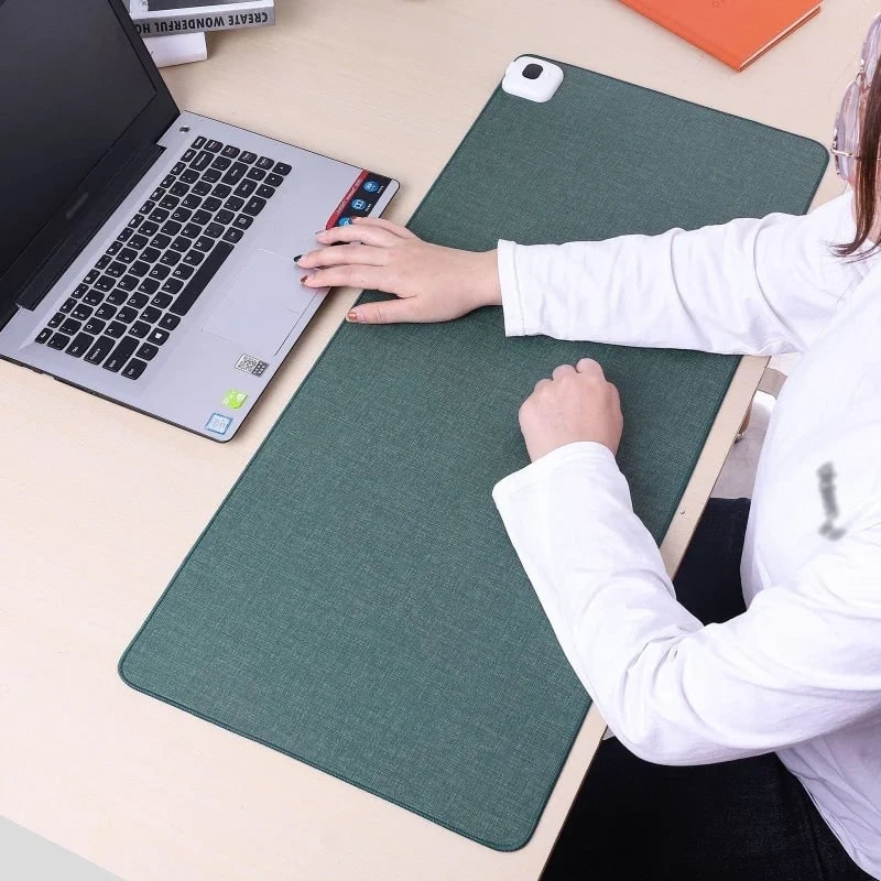 Heated Desk Pad with Leather Surface Temperature Control and Reinforced Edges Felt - Image 6