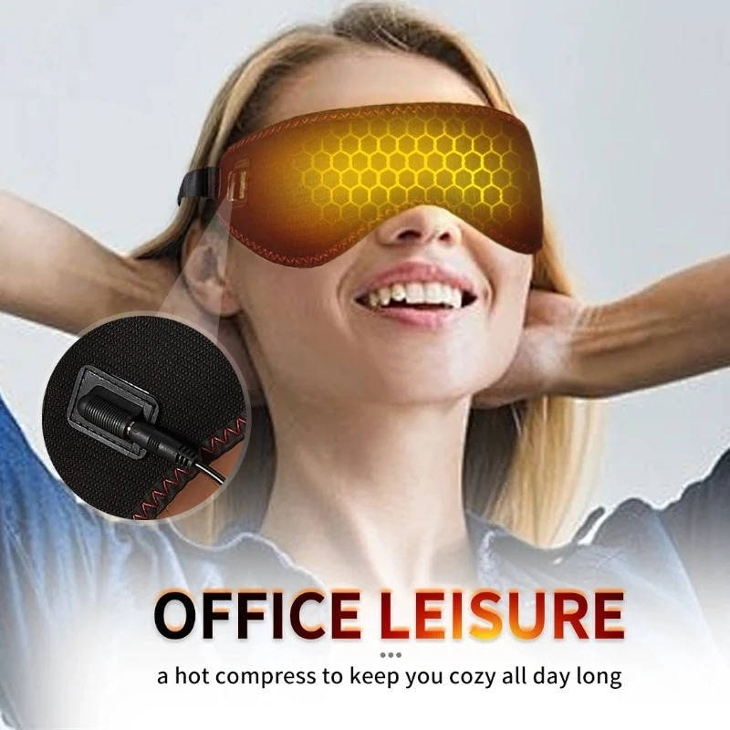 Heated Eye Mask for Sleep with Under Light Blocking Pad and Adjustable Strap Heatable - Image 3