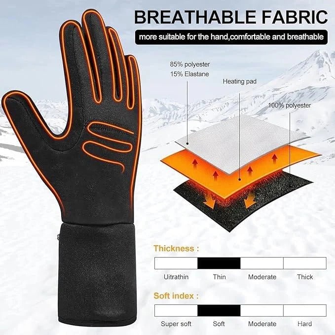 Heated Glove Liners with Rechargeable Battery and Three Heat Settings Biker - Image 2