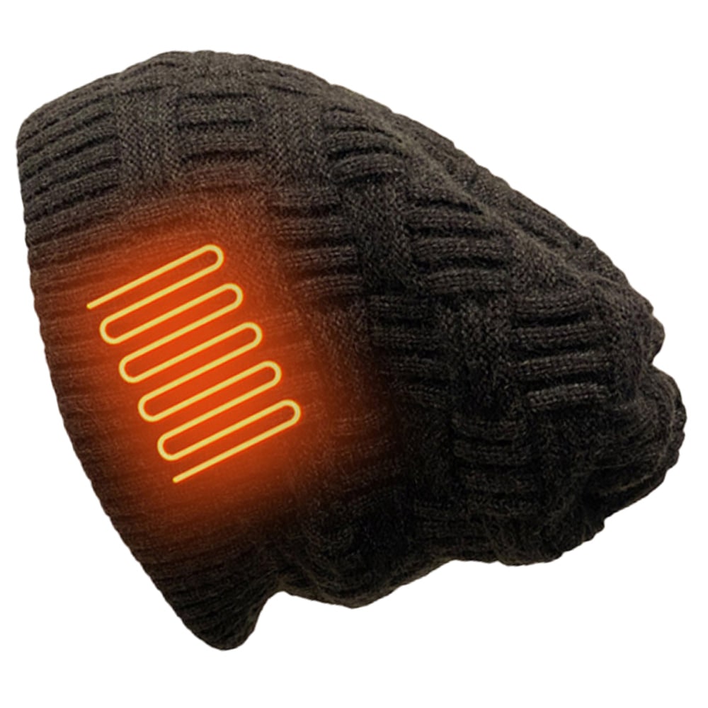 Heated Hat Rechargeable Battery Slouchy Knit Beanie Internal Heating Elements Stocking Cap - Image 7