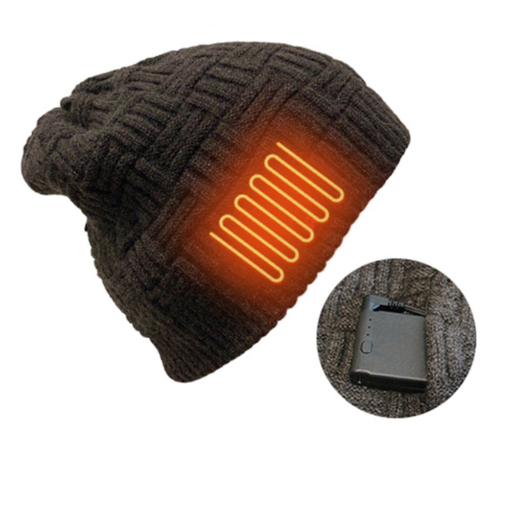 Heated Hat Rechargeable Battery Slouchy Knit Beanie Internal Heating Elements Stocking Cap - Image 8