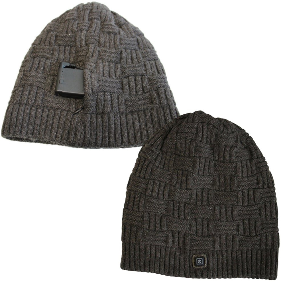 Heated Hat Rechargeable Battery Slouchy Knit Beanie Internal Heating Elements Stocking Cap - Image 9