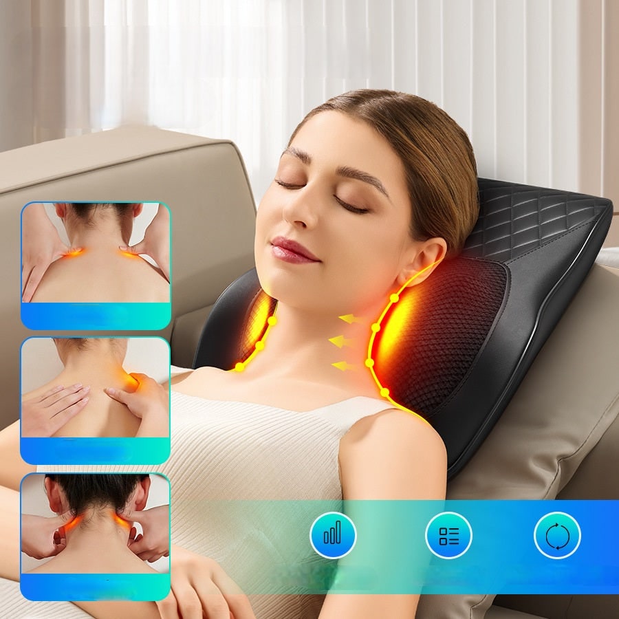 Heated Massage Pillow with Full Body Mat and Neck Shoulder Relief Remote Control - Image 3