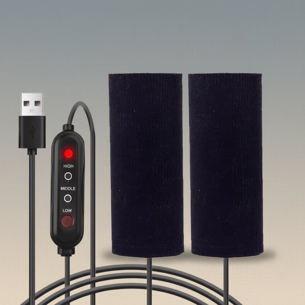 Heated Motorcycle Grips with USB Temperature Control and Non-Slip Fabric Hand - Image 1