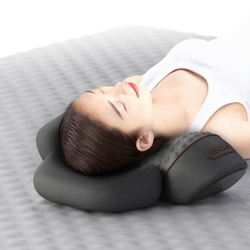 Heated Neck Pillow Stretcher and Roll with Massage Support and Cervical Traction Relief - Image 1