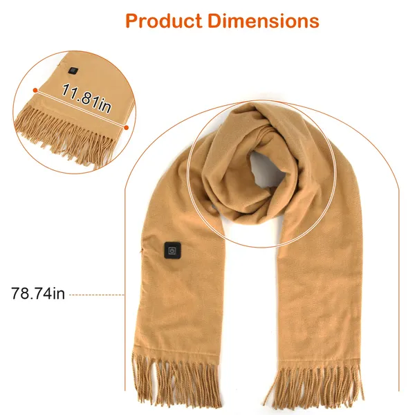 Heated Neck Wrap Back Heating Pad with USB Power and Temperature Control Scarf - Image 6