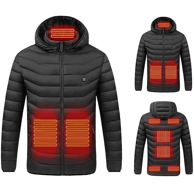 Heated Puffer Jacket with 9 Heating Zones Hood and Water-Resistant Quilted Design Vest - Image 1