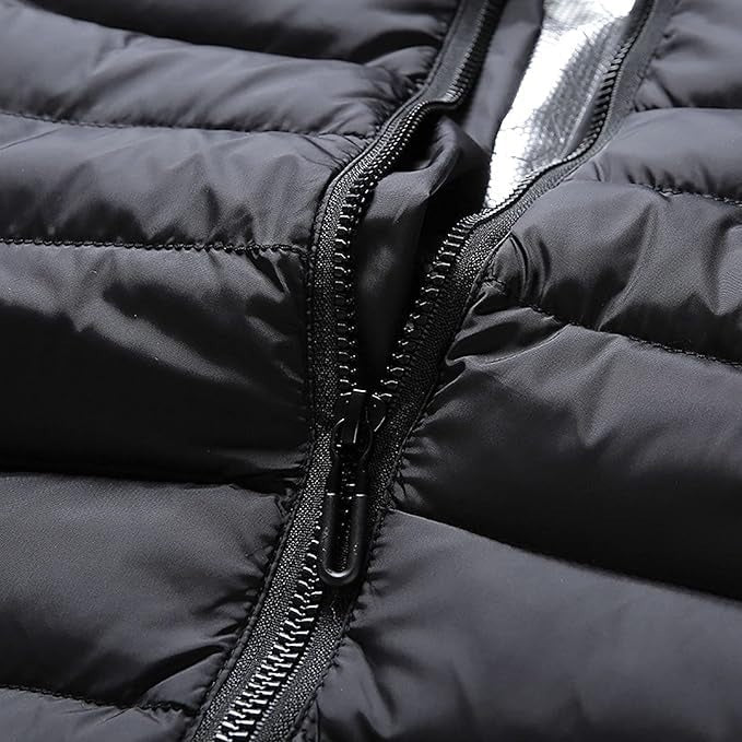Heated Puffer Jacket with 9 Heating Zones Hood and Water-Resistant Quilted Design Vest - Image 4