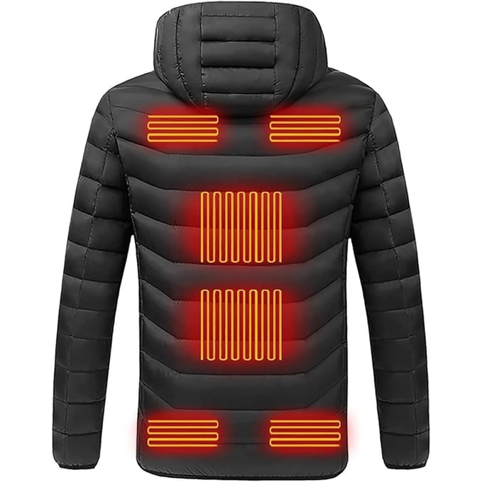 Heated Puffer Jacket with 9 Heating Zones Hood and Water-Resistant Quilted Design Vest - Image 5