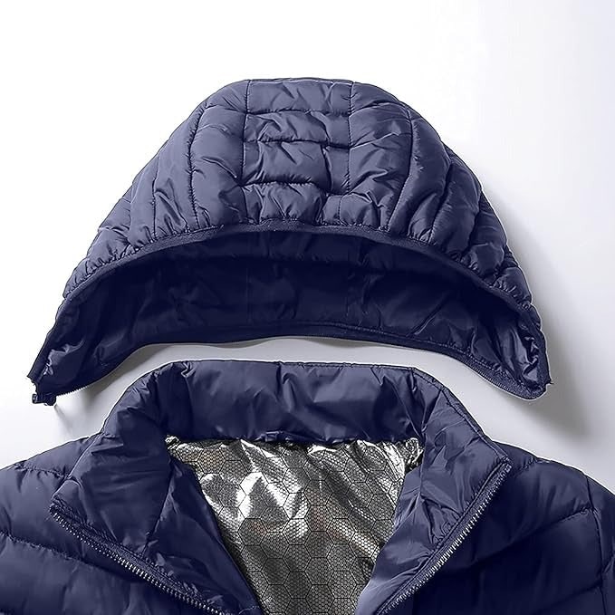 Heated Puffer Jacket with 9 Heating Zones Hood and Water-Resistant Quilted Design Vest - Image 7