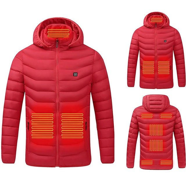 Heated Puffer Jacket with 9 Heating Zones Hood and Water-Resistant Quilted Design Vest - Image 9