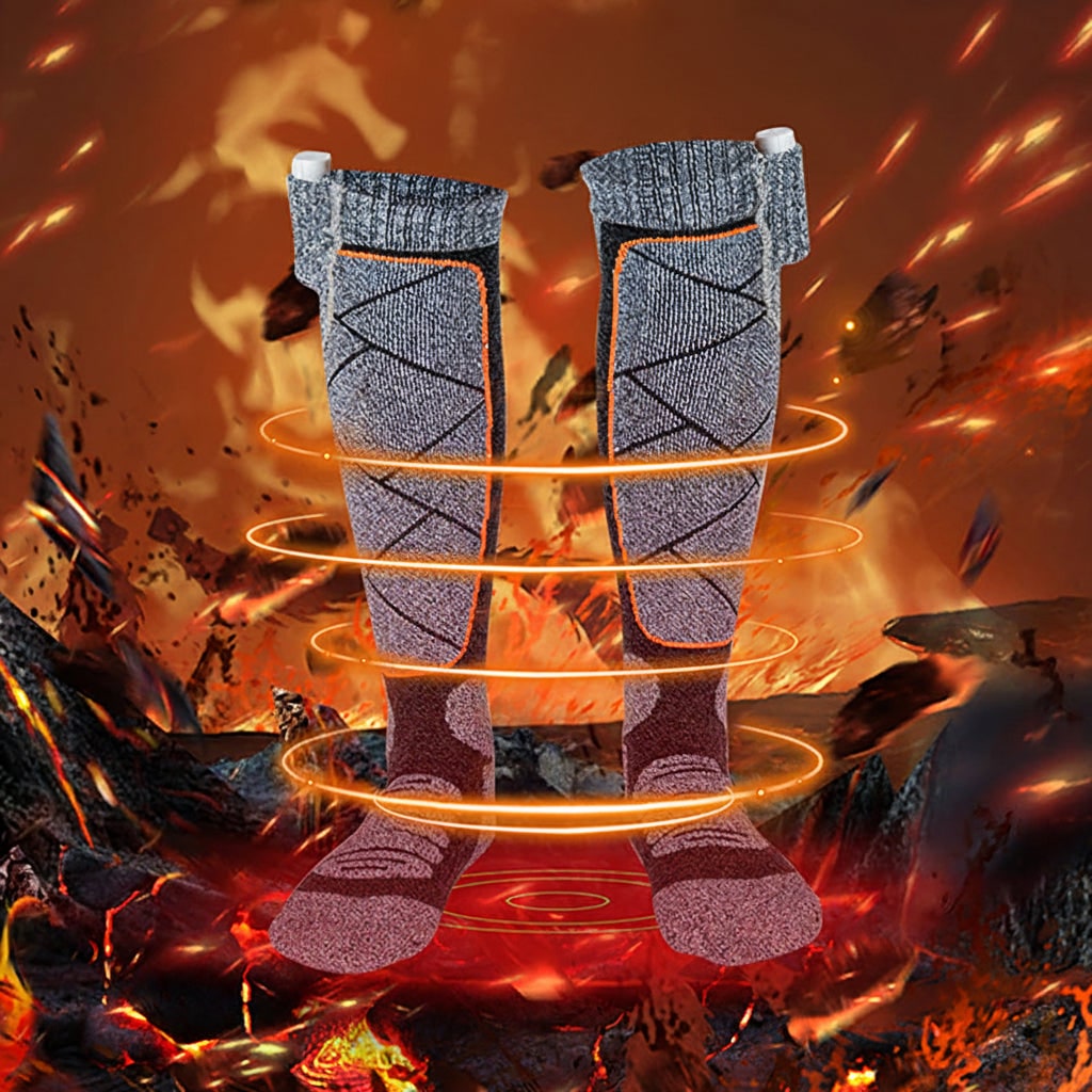 Heated Socks with Battery Operated Electric Warming and Rechargeable Knee-High Thermal Design - Image 2