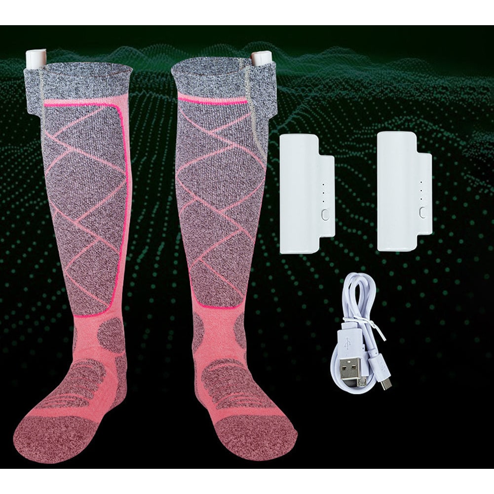 Heated Socks with Battery Operated Electric Warming and Rechargeable Knee-High Thermal Design - Image 3