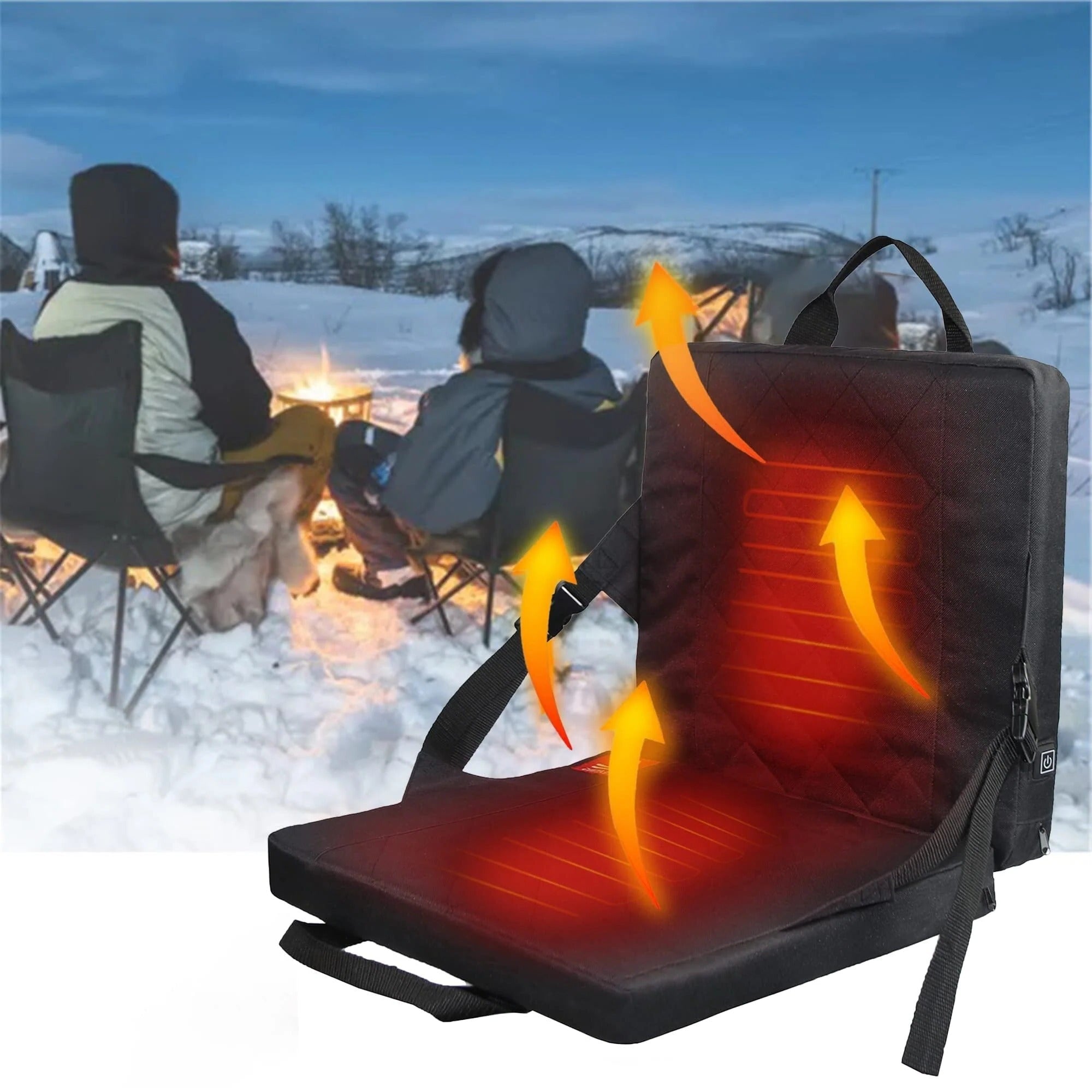 Heated Stadium Seat Cushion for Bleachers with USB Power and Portable Carrying Handle - Image 3