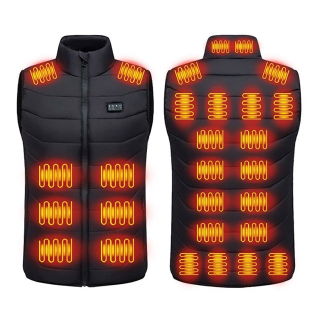 Heated Vest with USB Power Rechargeable Battery and Quilted Puffer Design - Image 1
