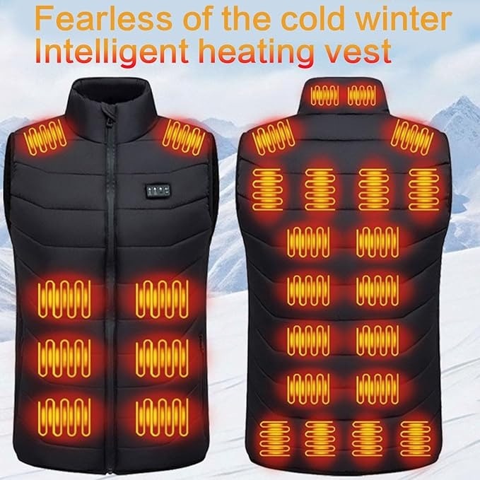 Heated Vest with USB Power Rechargeable Battery and Quilted Puffer Design - Image 3
