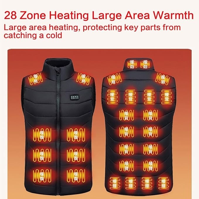 Heated Vest with USB Power Rechargeable Battery and Quilted Puffer Design - Image 6
