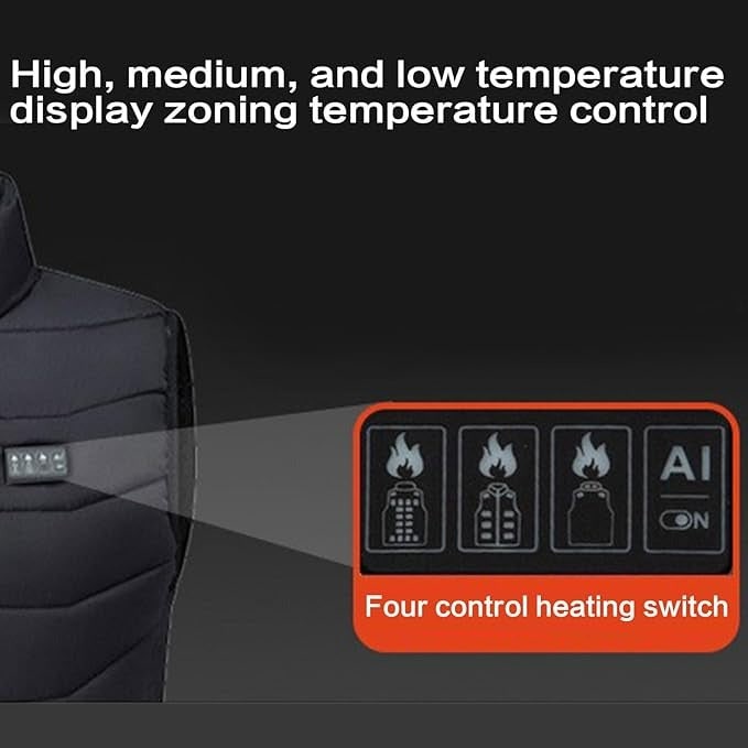 Heated Vest with USB Power Rechargeable Battery and Quilted Puffer Design - Image 7