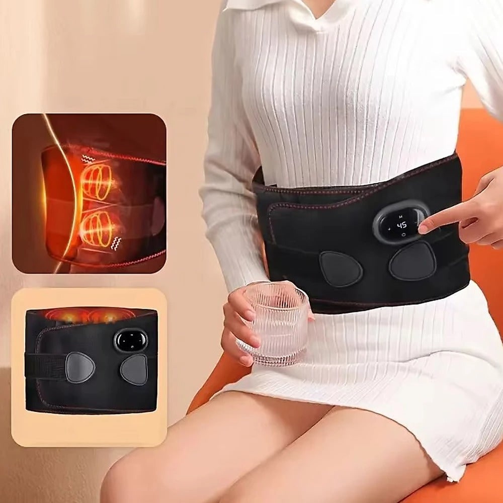 Heated Wide Waist Belt with Vibration Massage and LED Temperature Display - Image 2
