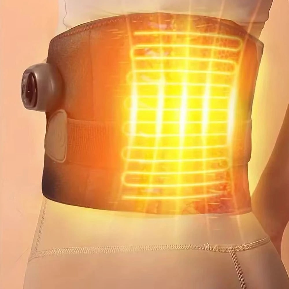 Heated Wide Waist Belt with Vibration Massage and LED Temperature Display - Image 3