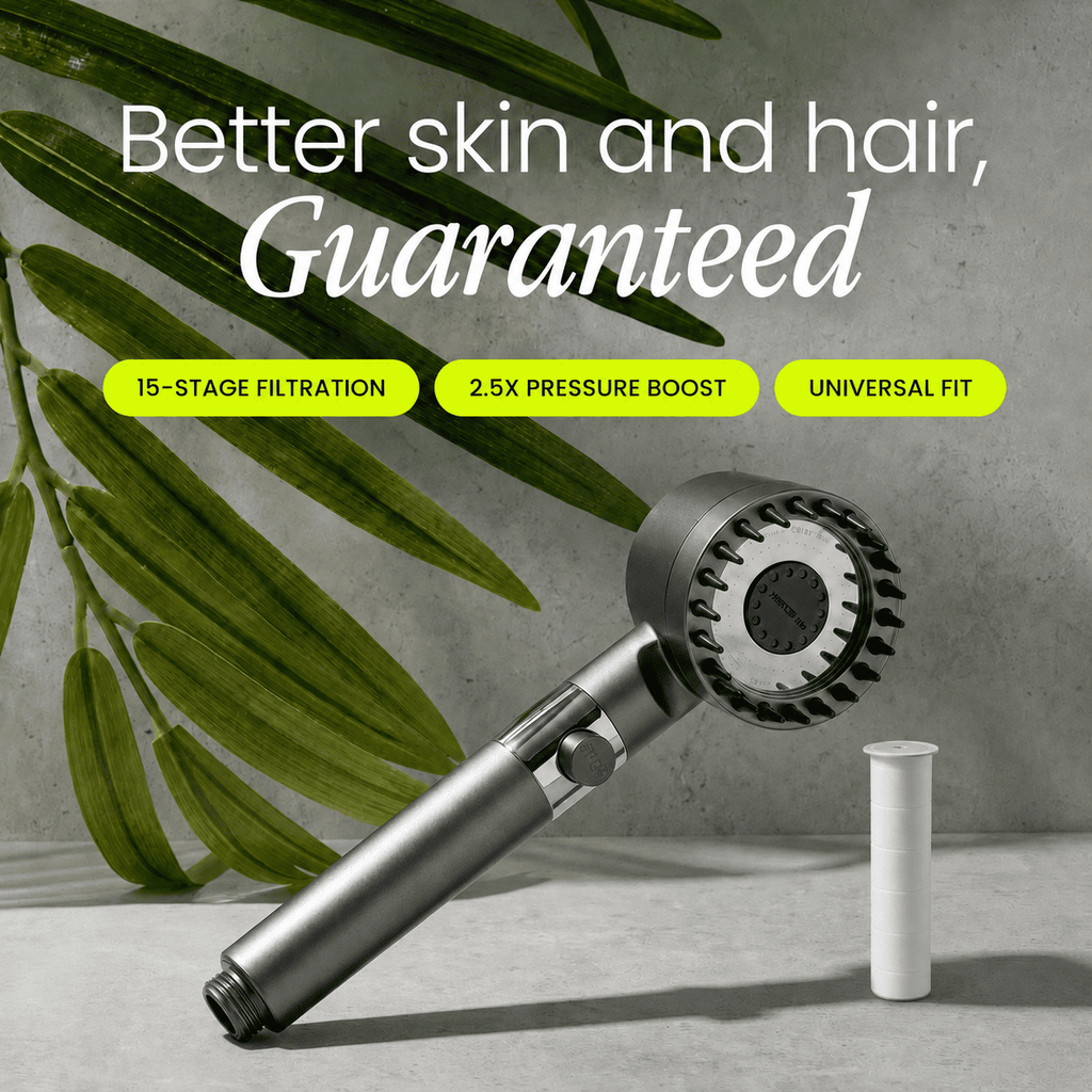 High Pressure Filtered Water Filtration Shower Head with Handheld Design and Pause Button - Image 1