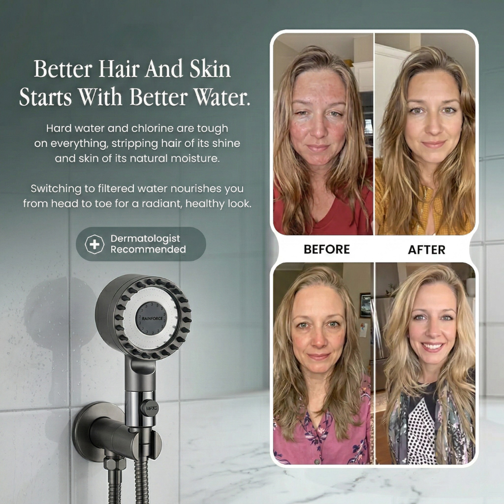 High Pressure Filtered Water Filtration Shower Head with Handheld Design and Pause Button - Image 3