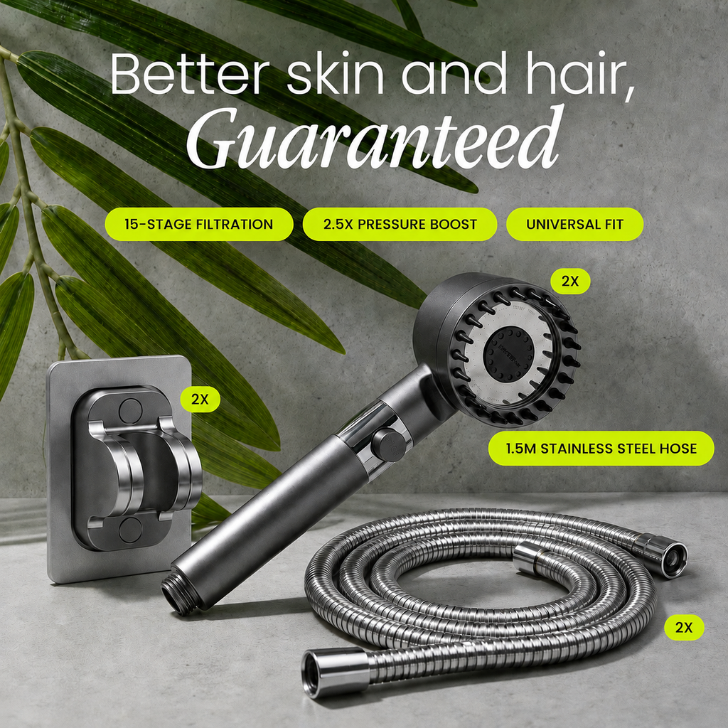 High Pressure Filtered Water Filtration Shower Head with Handheld Design and Pause Button - Image 6