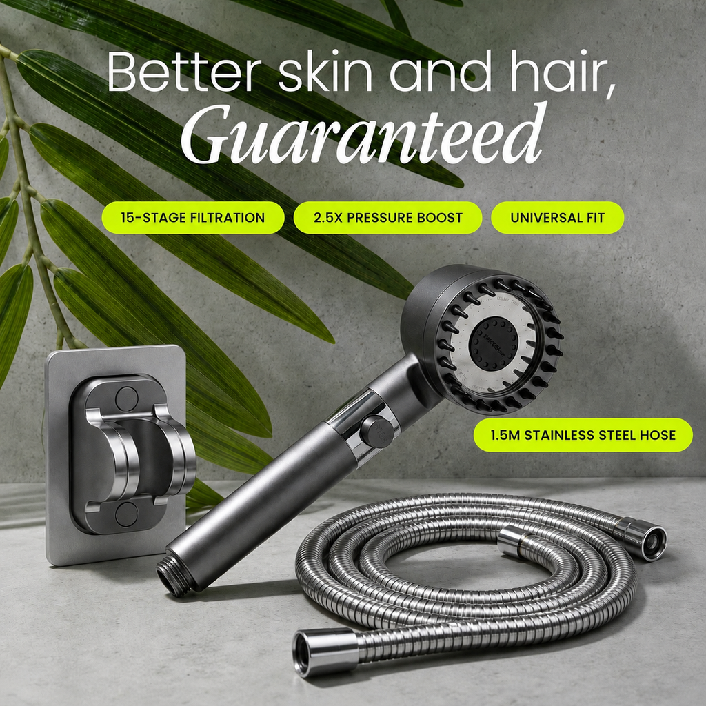 High Pressure Filtered Water Filtration Shower Head with Handheld Design and Pause Button - Image 7