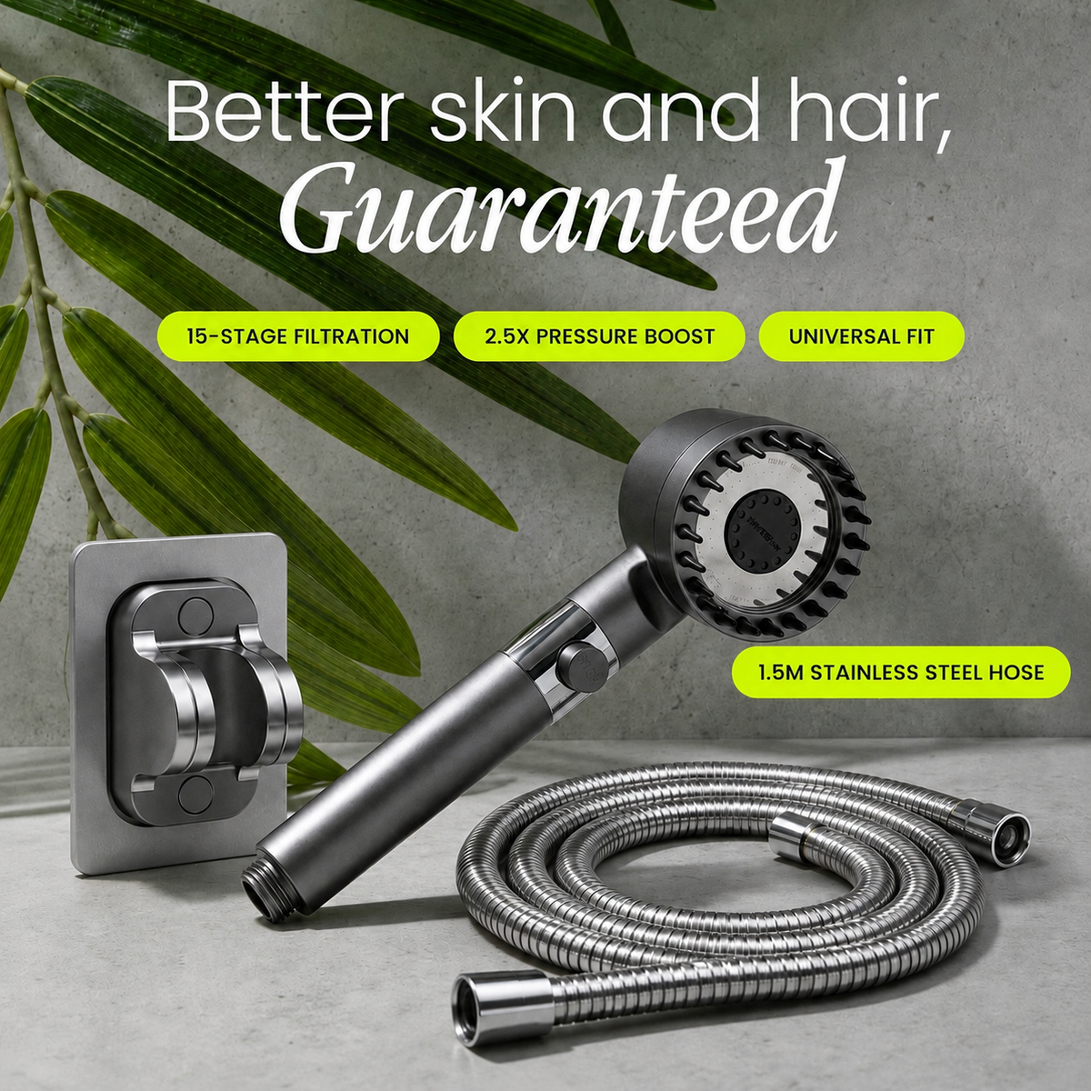 High Pressure Filtered Water Filtration Shower Head with Handheld Design and Pause Button - Image 7