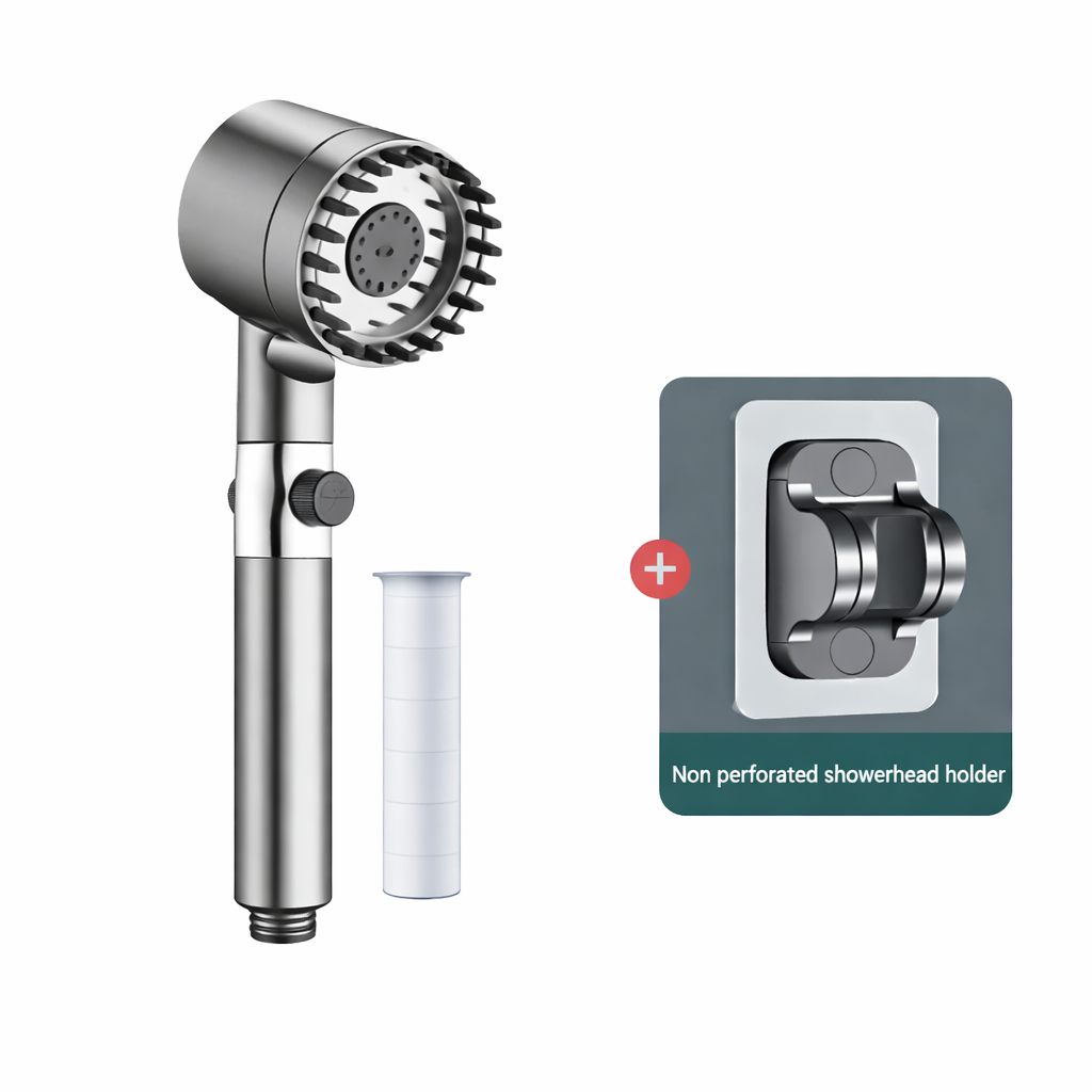 High Pressure Filtered Water Filtration Shower Head with Handheld Design and Pause Button - Image 8