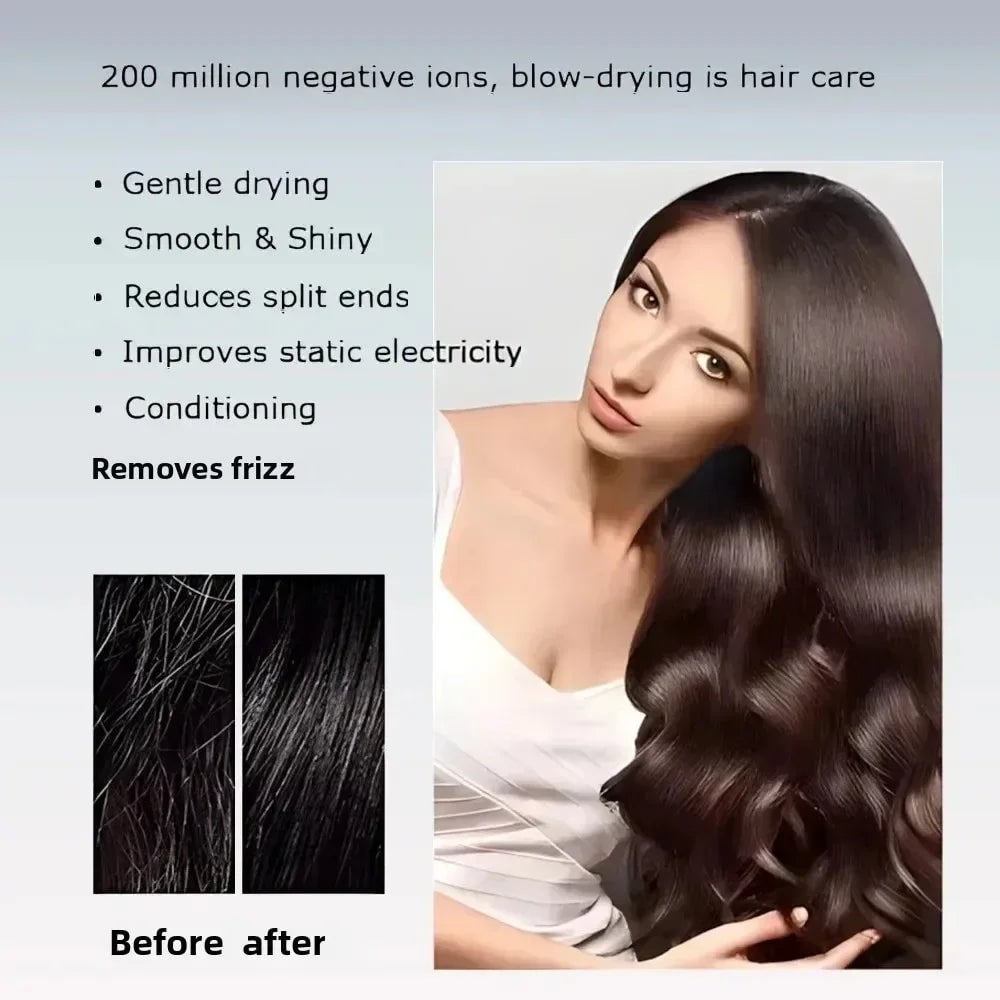 High Speed Ionic Hair Dryer Anti Frizz Negative Ion Portable Quick Dry Anti-frizz - Image 6