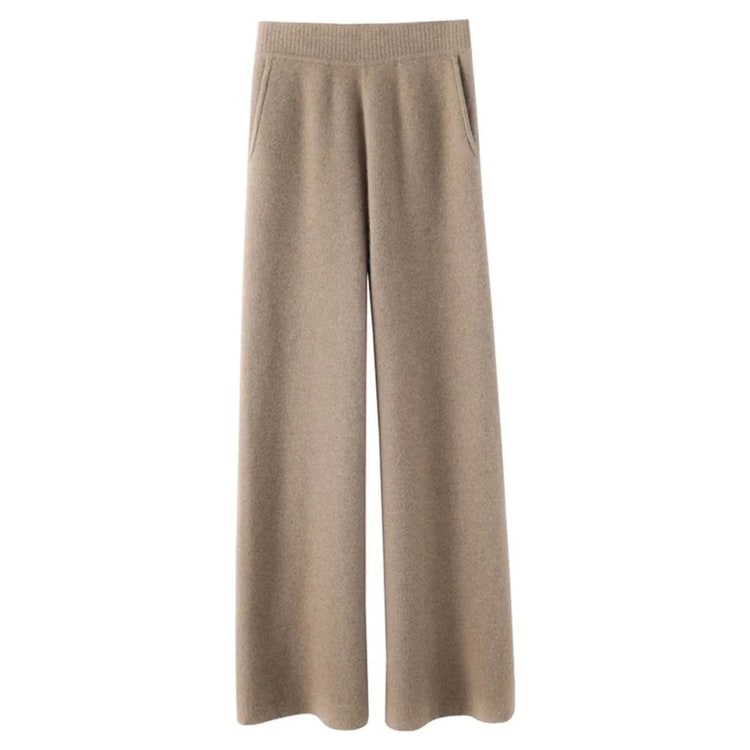 High Waisted Knit Pants Wide Leg Women's Casual Relaxed Fit Brushed Pockets - Image 8