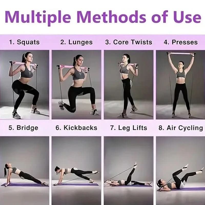 Home Fitness Equipment Portable Pilates Bar Pilates Resistance Bands - Image 5