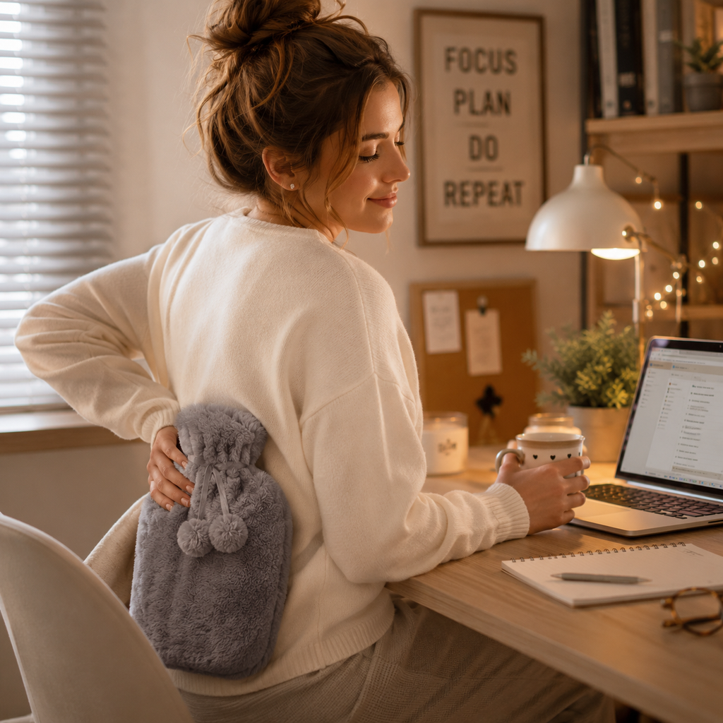 Hot Water Bottle for Bed Heated Removable Plush Cover Portable - Image 5