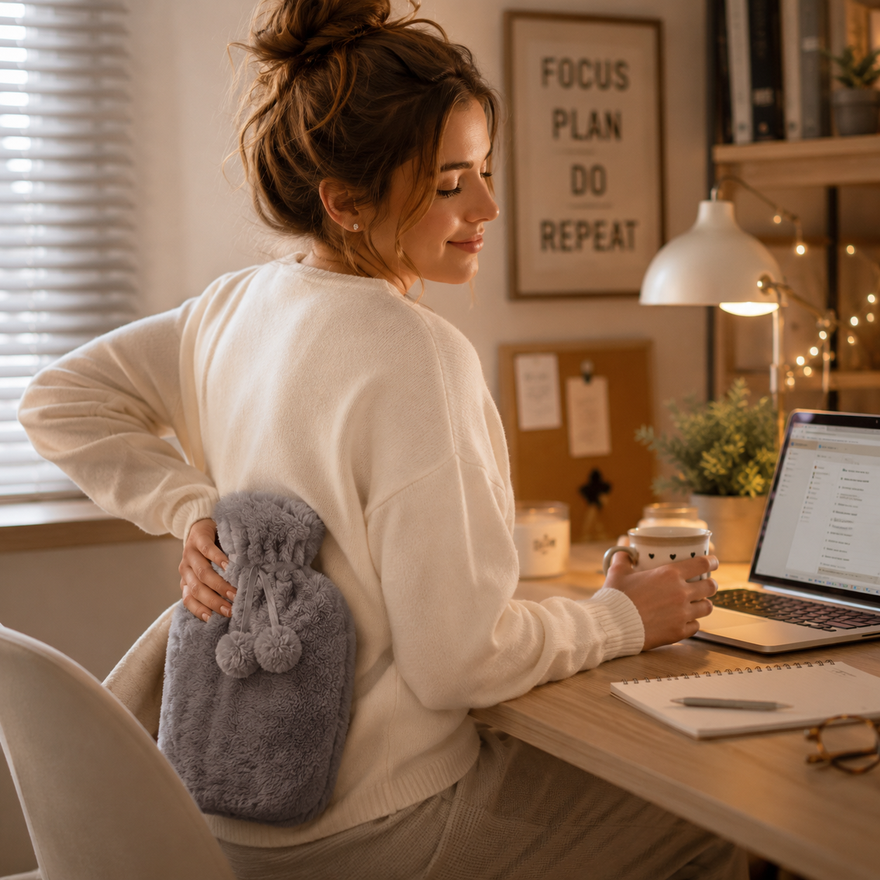 Hot Water Bottle for Bed Heated Removable Plush Cover Portable - Image 5