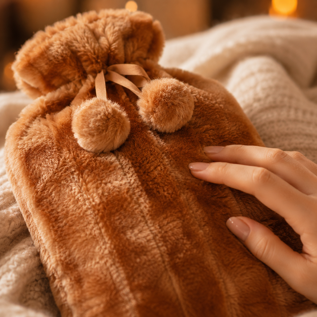 Hot Water Bottle for Bed Heated Removable Plush Cover Portable - Image 6