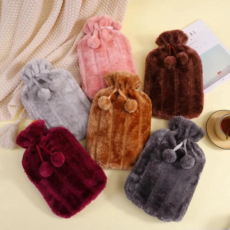 Hot Water Bottle for Bed Heated Removable Plush Cover Portable - Image 8