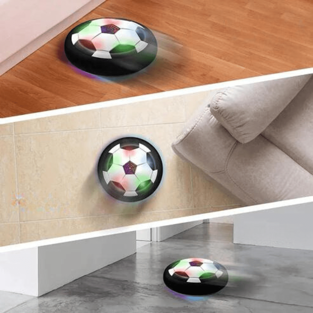 Hover Soccer Ball Size 5 with LED Lights Foam Bumper and Black White Match Design for Dogs - Image 2
