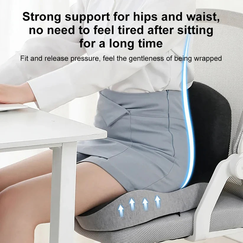 Lumbar Support Cushion for Car Seats and Chairs – Ergonomic Back Support Pillow for Sitting Comfort at Home, Office and Travel