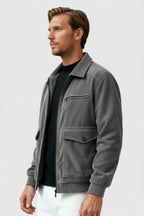 Liam – Grey Corduroy Jacket for Men