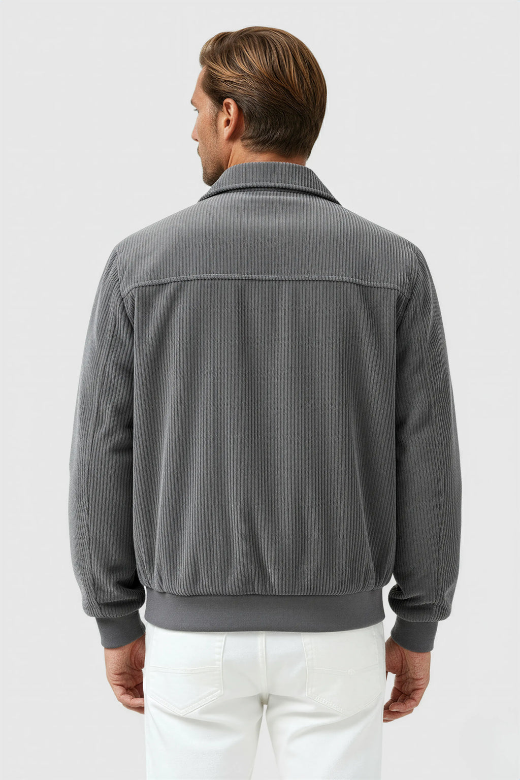 Liam – Grey Corduroy Jacket for Men