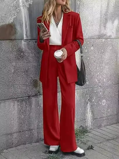 Elegant Women’s Blazer and Trousers Suit for Business Wear – Professional Two-Piece Outfit for Office, Meetings and Formal Occasions