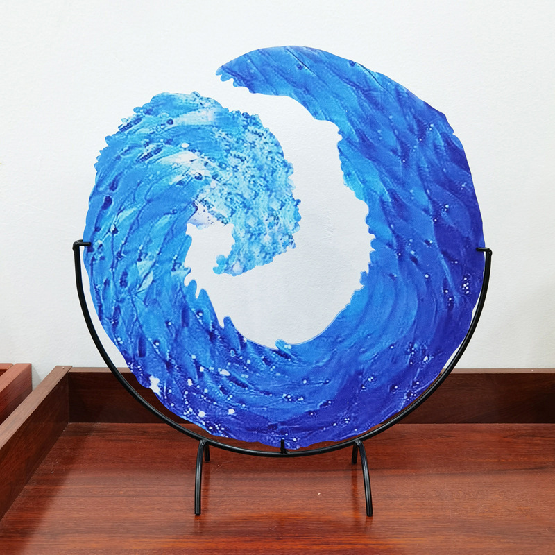 Glass Ocean Wave Sculpture for Home Decor – Artistic Coastal Accent for Living Room, Office and Modern Interiors