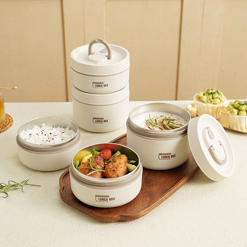 Insulated Bento Lunch Box with Stainless Steel Containers and Thermal Carrying Bag - Image 1