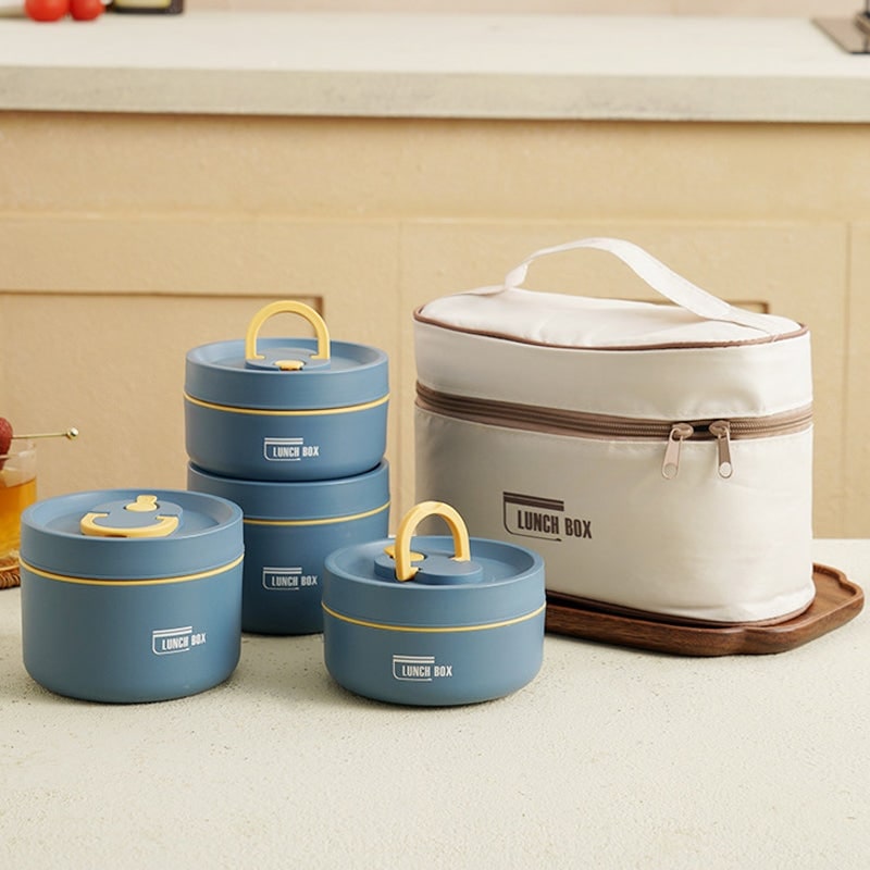Insulated Bento Lunch Box with Stainless Steel Containers and Thermal Carrying Bag - Image 2