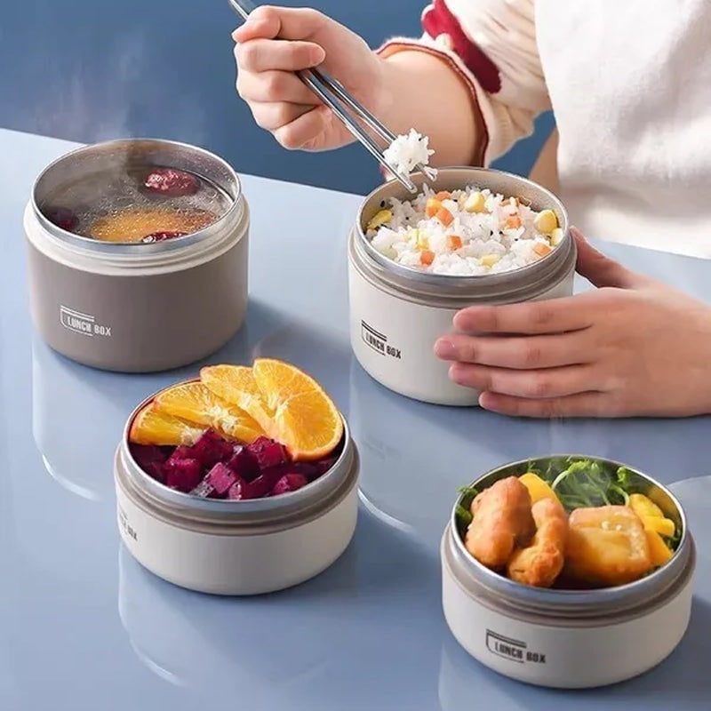 Insulated Bento Lunch Box with Stainless Steel Containers and Thermal Carrying Bag - Image 5