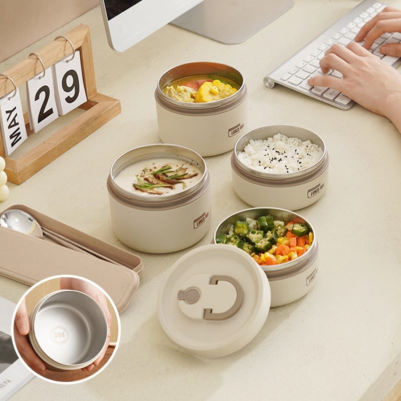 Insulated Bento Lunch Box with Stainless Steel Containers and Thermal Carrying Bag - Image 8