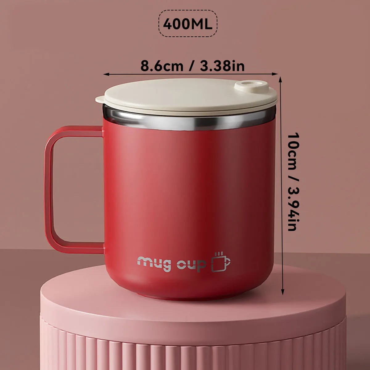 Insulated Stainless Steel Coffee Mug with Double Wall Lid and Handle for Travel 8 Oz - Image 10